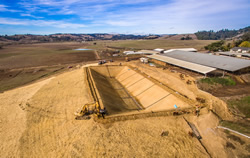 Westview Jersey Dairy 1.4 million gallon pond at end of construction